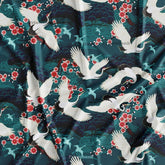 Floral Kingfisher Bird Printed Fabric Material Online